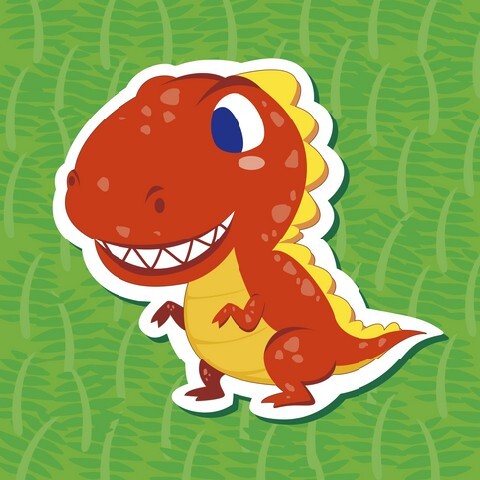 a cute dinosaur sticker with Tyrannosaurus